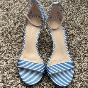 Kelly & Katie Blue and White Striped Heels